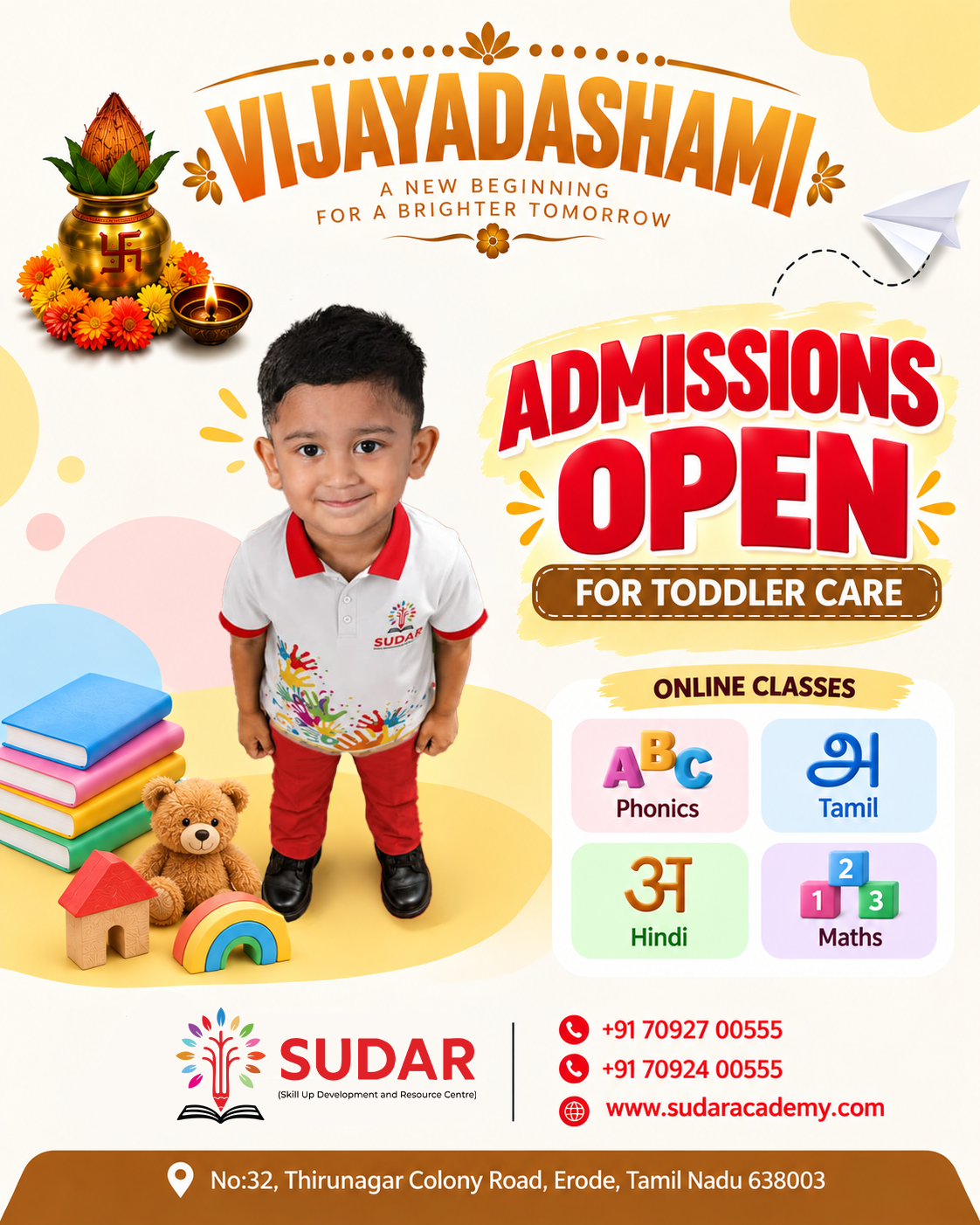 Vijayadashami Toddler Admissions Open - Play School & Kindergarten